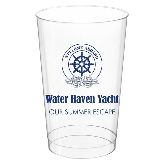 Welcome Aboard Wheel Clear Plastic Cups